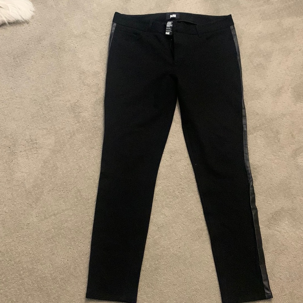 Paige 32/14 tuxedo pants stretch faux leather